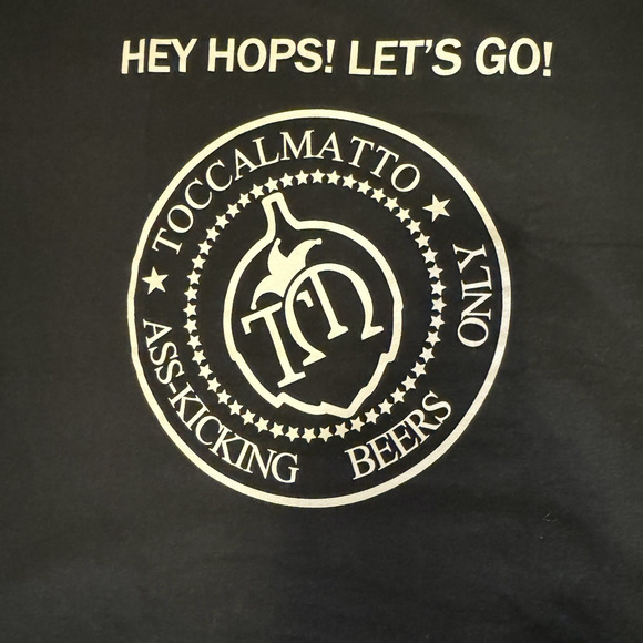Vintage Gildan TOCCALMATTO BEER T-Shirt XL Men's Black Tee - Italy Craft Brewery - Picture 1 of 5